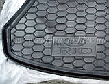 Килимок в багажник для Kia Rio седан з 2017 р. (рос. збірка) Avto-gumm пластік+гума, фото 3