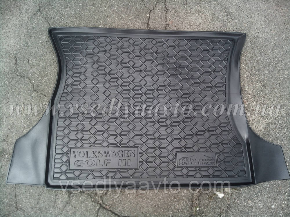 Килимок в багажник для Volkswagen Golf 3 хетчбек (Avto-gumm) Пластік+гума, фото 1
