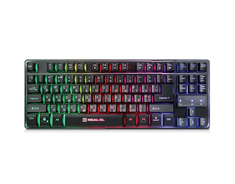 Клавіатура REAL-EL Gaming 8710 TKL Backlit USB Black (EL123100030)