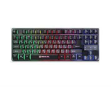 Клавіатура REAL-EL Gaming 8710 TKL Backlit USB Black (EL123100030)