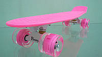 Скейт Пенні Борд PENNY BOARD Pro світні колси малиновий