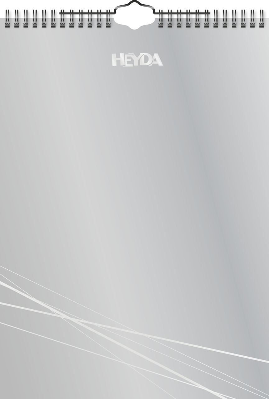 Перекидний календар Heyda А4 срібляста обкладинка з чорними листами 2070478