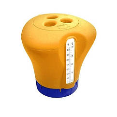 Дозатор Kokido K619BU (табл. 75 мм) жовтогарячий із термометром для басейну