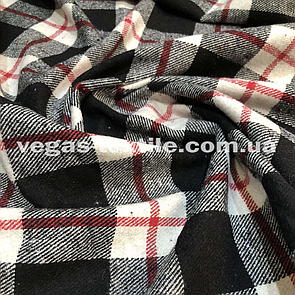 Сорочкова тканина байка карта Чорна з білим Туреччина