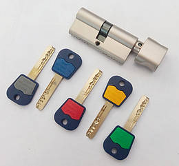 Циліндр замка Mul-t-lock Integrator ключ/поворотник нікель сатин 66 мм