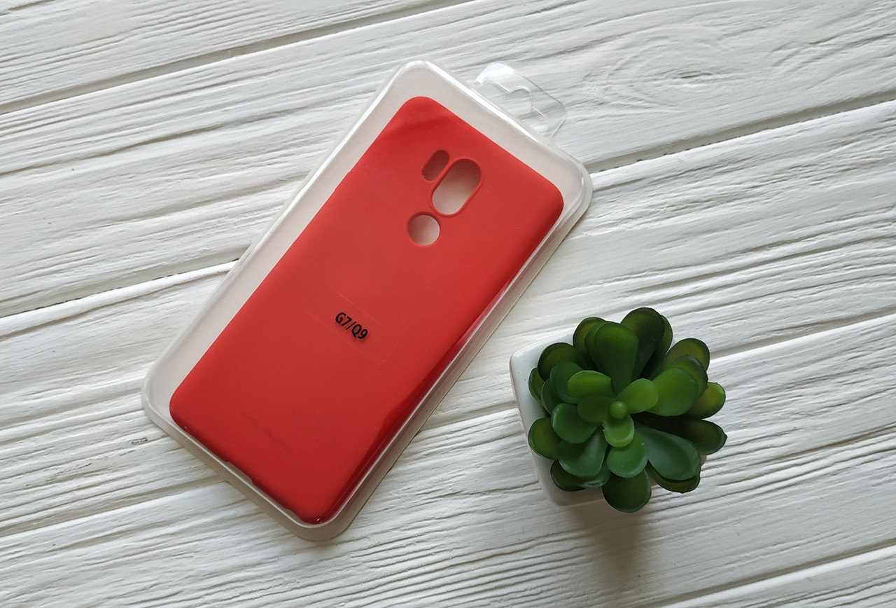 Матовий силіконовий чохол бампер для LG G7 Thinq червоний тонкий софт тач