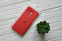 Матовый силиконовый чехол бампер для LG G7 Thinq красный тонкий софт тач