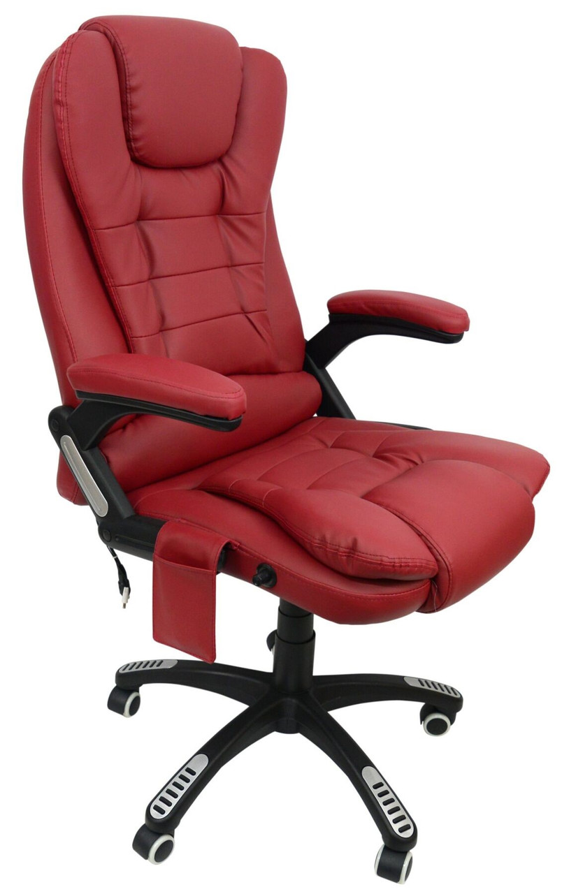 Крісло офісне з масажем Bonro M-8025. Колір бордовий.