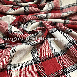 Сорочкова тканина байка карта Червона з білим Туреччина