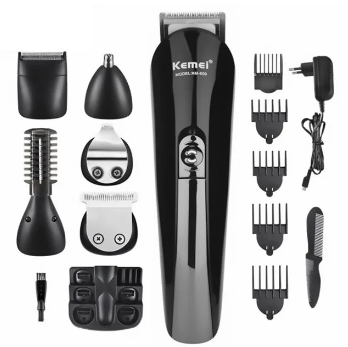 Акумуляторна машинка для стриження KEMEI 600 + бритва + тример, фото 1