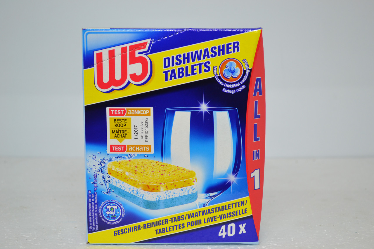 Таблетки для миття посуду W5 ОПТ (760 г/40 таблеток)