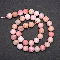 Бусины из натурального камня Розовый Опал гладкий шарик d-8(+-)мм L-38см