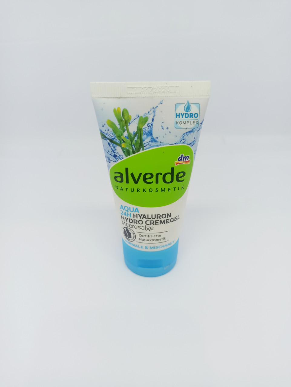 Крем-гель для обличчя alverde NATURKOSMETIK Aqua 24h Hyaluron Meeresalge, 50 ml.