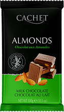Шоколад молочний з мигдалем Cachet Almonds 300г