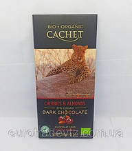 Шоколад чорний Cachet Bio Organic Cherries & Almonds 100г