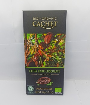 Шоколад горький Cachet Bio Organic Extra Dark Chocolate, 100 г (Бельгия)