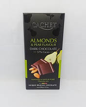 Чорний шоколад із мигдалем і грушею Cachet Almonds&pear flavour 100 г 57%