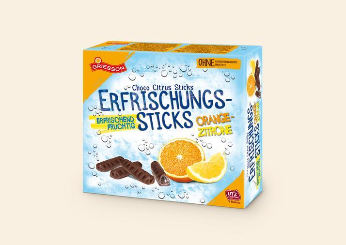 Шоколадні палички з фруктовим соком Griesson Erfrischungs-sticks 150 г