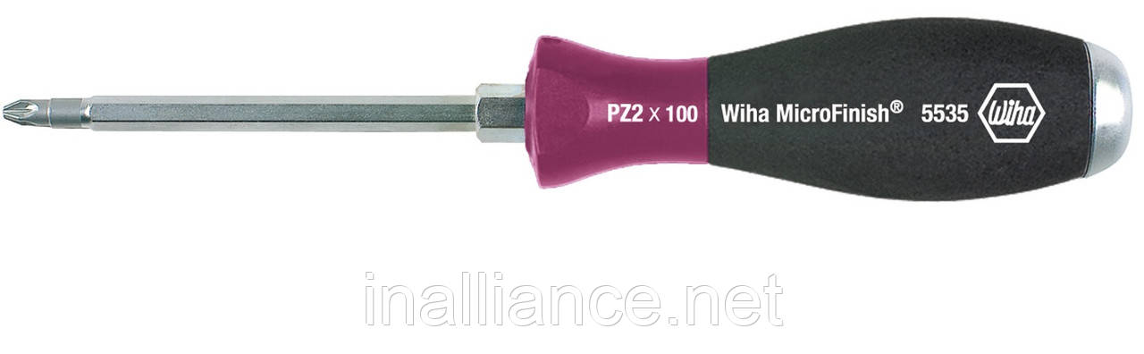 Викрутка PZ1 x 80 мм нековзна ручка з шестигранником під гайковий ключ MicroFinish Wiha 29158
