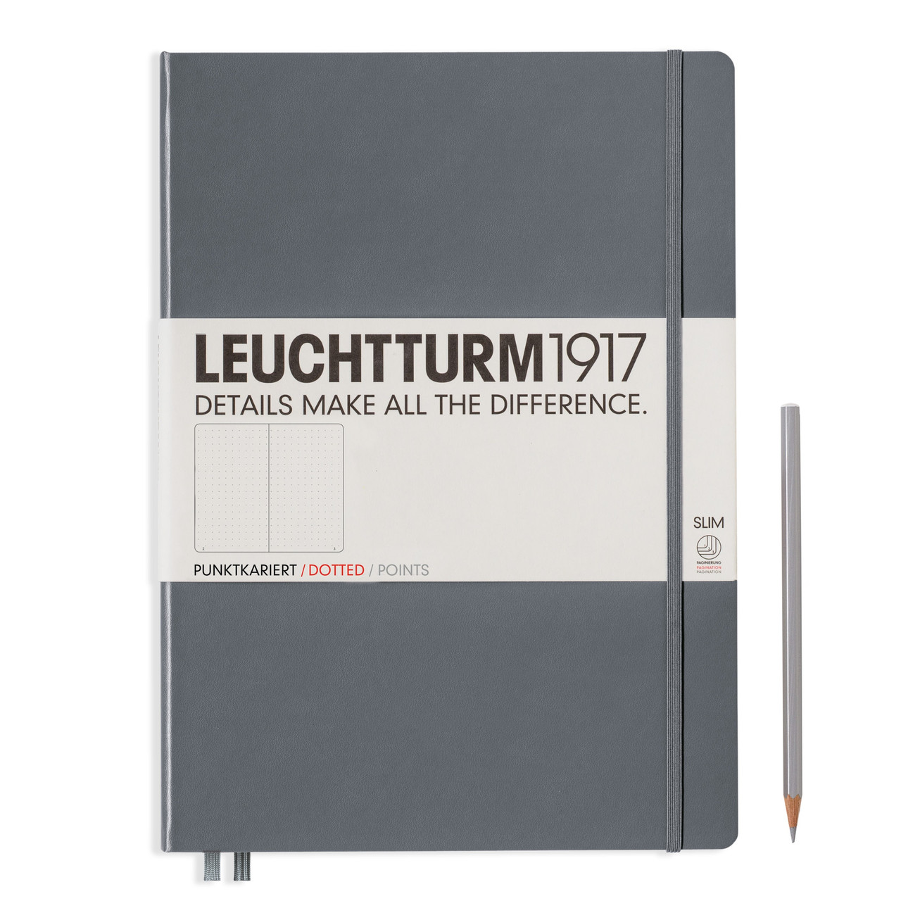 Блокнот Leuchtturm1917 MasterSlim A4+ 22,5х31,5 см Антрацит в крапку (344815)