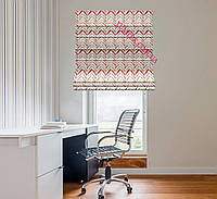 Римская штора ткань хлопок 100% Испания разноцветные зигзаги на белом фоне 400383v1 с доставкой