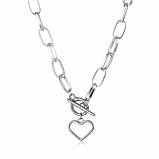 Кулон підвіска вишукане Серце на товстому ланцюжку ланцюг унікальний круглий Ларіат сердечко намисто, фото 2