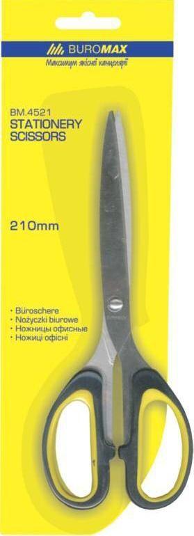 Ножиці "Buromax" 4521 суцільнометалева. 210мм (блістер)