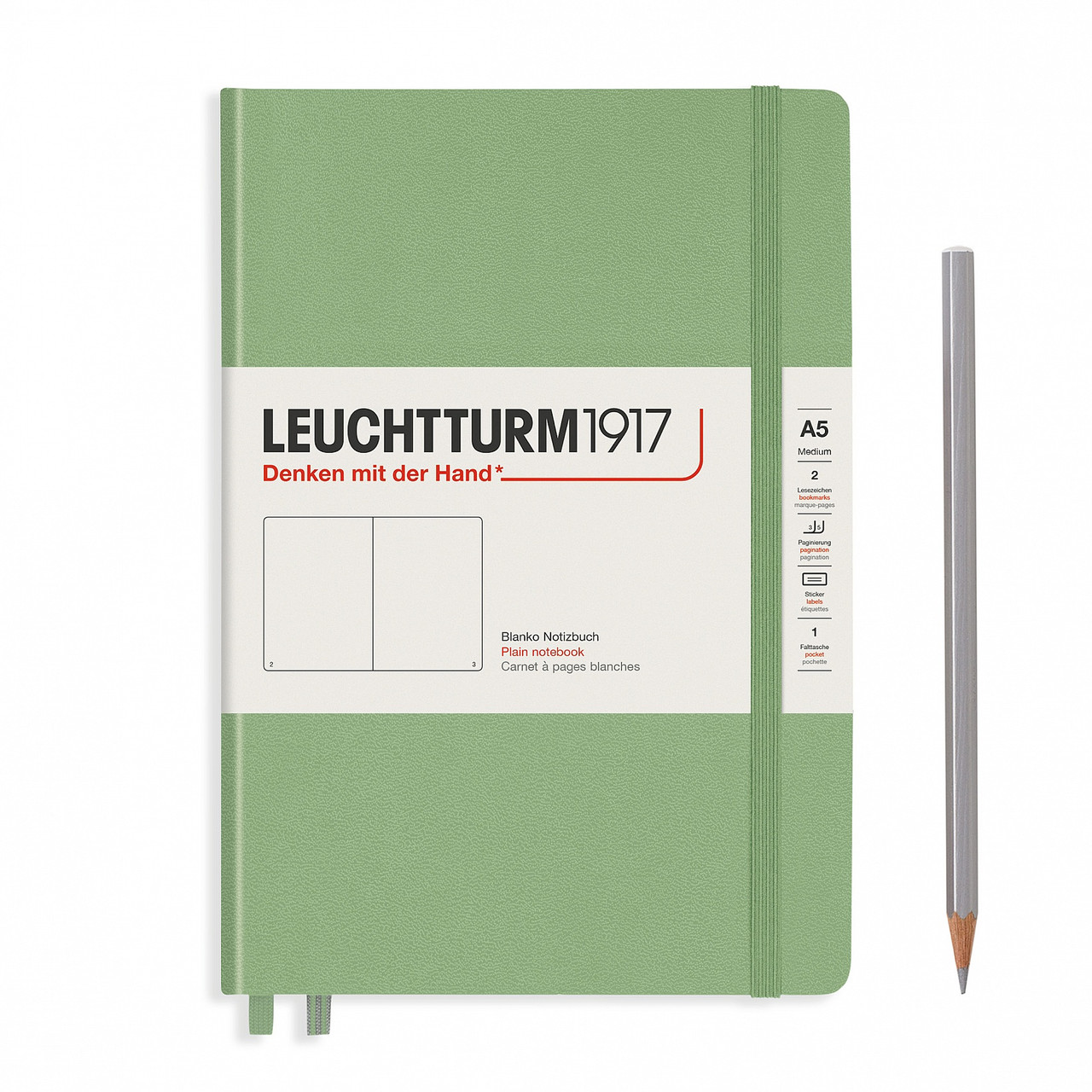 Блокнот Leuchtturm1917 Muted Colours середній А5 14,5х21 см Sage нелінований (361585)