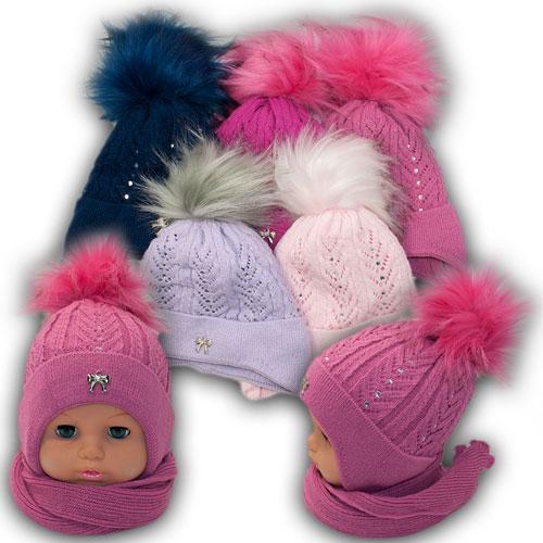 Комплект шапка и шарф для девочки Комплект шапка и шарф для девочки