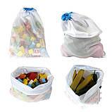 Набір (12 шт.) багаторазових мішечків для покупок і зберігання овочів і фруктів Reusable Bags (LB-22073), фото 8