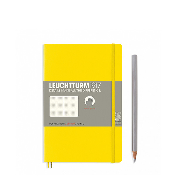 Блокнот Leuchtturm1917 М'яка обкладинка Paperback B6 12,5х19 см Лимонний в крапку (358303)