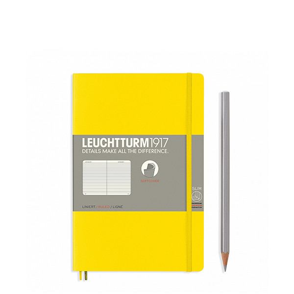 Блокнот Leuchtturm1917 М'яка обкладинка Paperback B6 12,5х19 см Лимонний в лінію (358302)