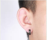 Чоловічі сережки-кліпси з хрестом на одне вухо готичні панк без проколювання, фото 2