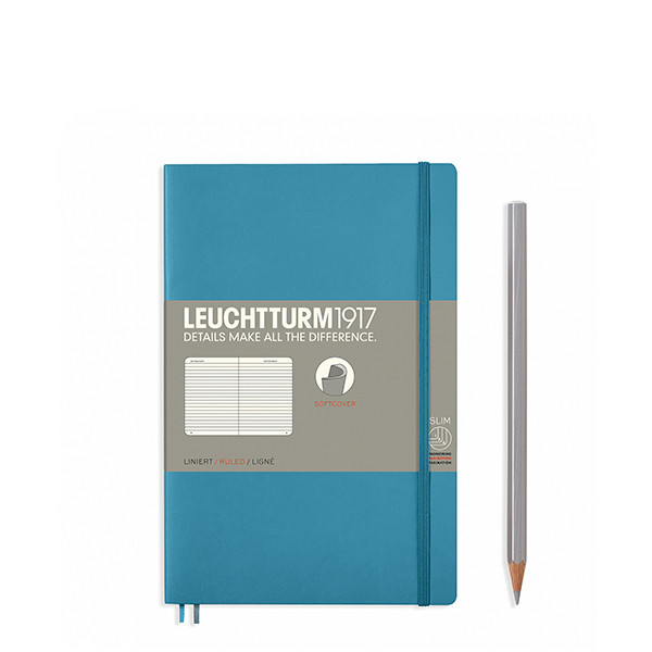 Блокнот Leuchtturm1917 М'яка обкладинка Paperback B6 12,5х19 см Холодний синій в лінію (358314)