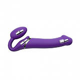 Безремінний страпон з вібрацією Strap-On-Me Vibrating Violet XL, діам. 4,5см, пульт ДК, регульований Амур, фото 4