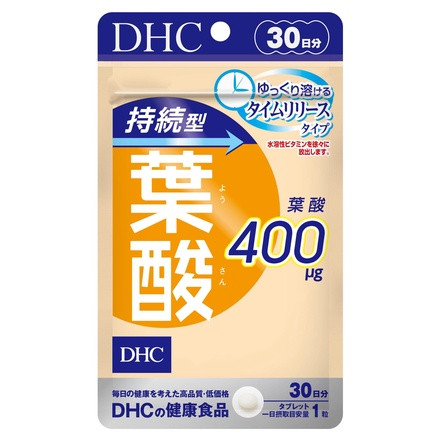 DHC Фолієва кислота 400 мкг повільного вивільнення, 30 таблеток на 30 днів
