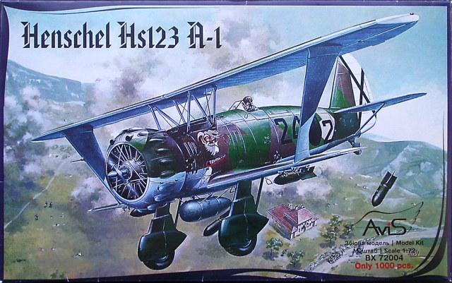 Пластикова модель 1/72 Avis 72004 Німецький літак Henschel Hs 123 A-1