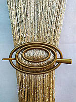 Шпилька для штор ниток овальна золота бронзова матова міцний пластик