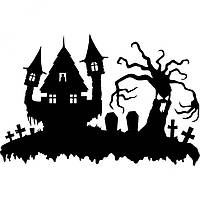 Виниловая наклейка - Замок Halloween