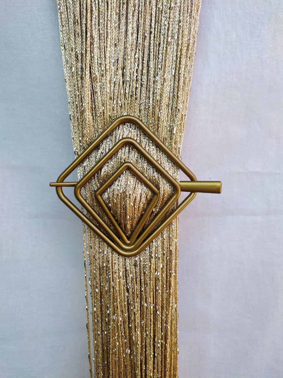 Штор-колок для ниток квадратна золотиста бронзова матова міцний пластик, фото 1