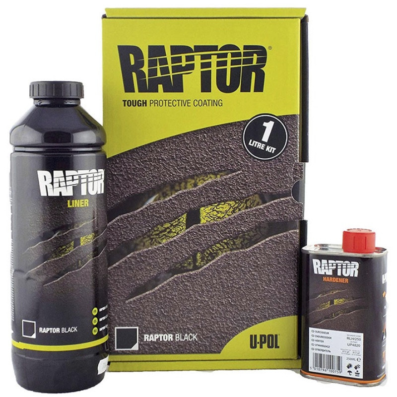 Захисне покриття підвищеної міцності (фарба) U-POL RAPTOR™, 1 л Комплект Чорний