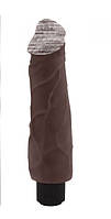 Реалістичний вібромасажер з кібершкіри Greedy Guy Brown 20см