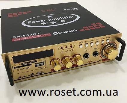 Підсилювач звуку UKC 802 BT з караоке і Bluetooth