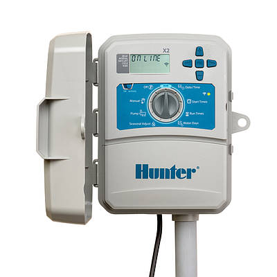 Контролер поливу Hunter X2-401-E (4 зони, зовнішній), можливість розширення до Wi-Fi моделі