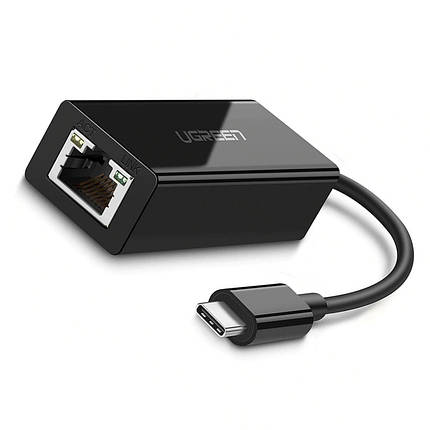 Зовнішня мережева карта/Мережевий адаптер Gigabit Ethernet LAN RJ45 - Type-C Ugreen 30287 (10/100Mbps), фото 2