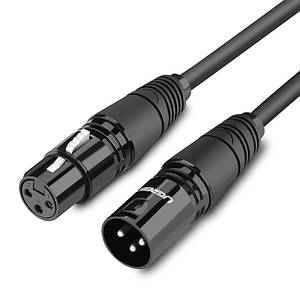Мікрофонний кабель Ugreen AV130 XLR Male to Female Microphone Cable (Чорний, 5м)