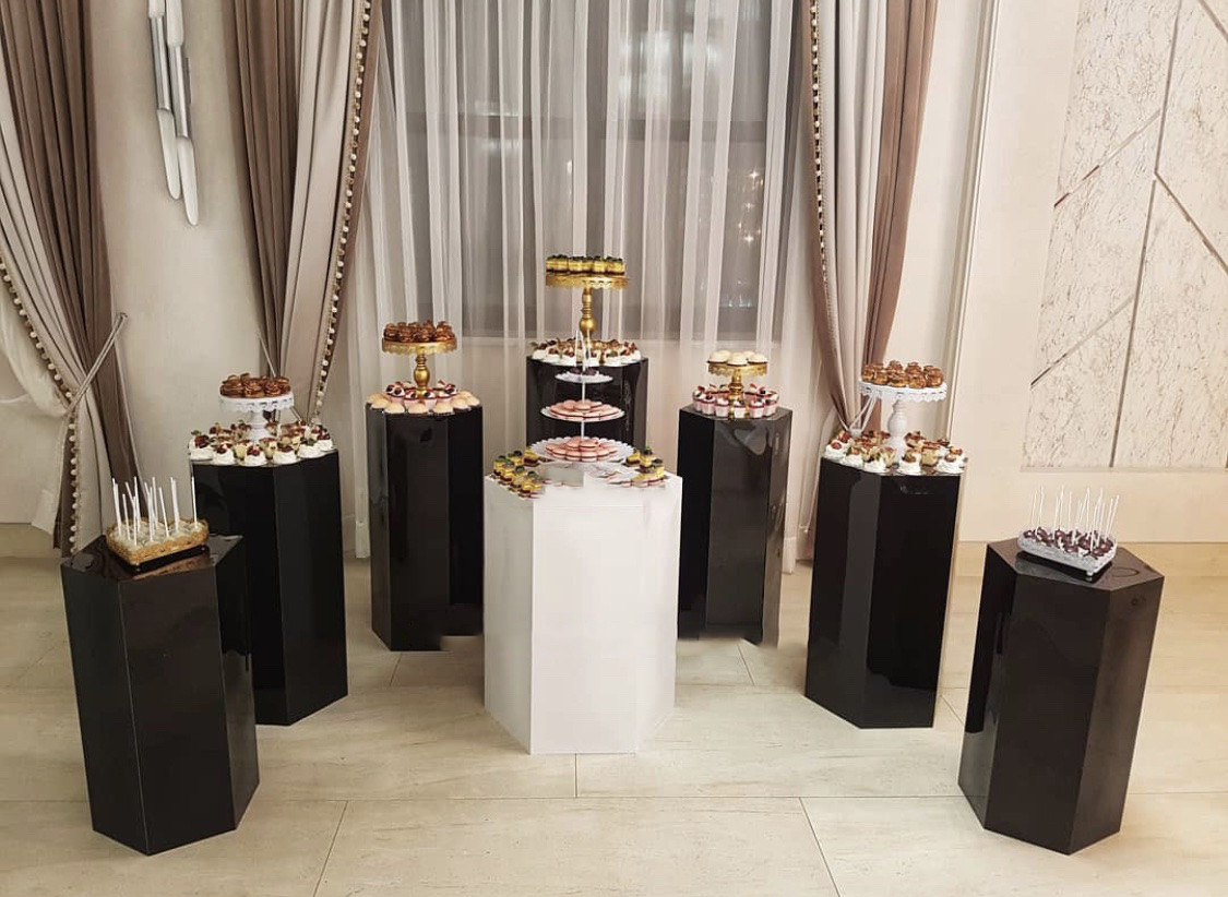 Шестигранник підставка тубус декоративний з пластику для Candy bar Manific Decor