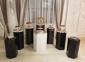 Шестигранник підставка тубус декоративний з пластику для Candy bar Manific Decor