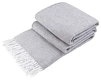 Плед хлопковый Love You Эксклюзив светло-серый 140x200 см мягкий теплый для дома и отдыха (4168)