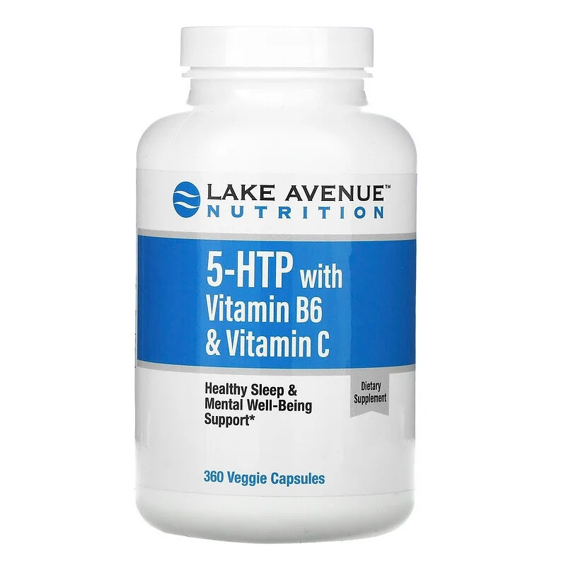 5-гідрокситриптофан із вітаміном B6 і вітаміном C Lake Avenue Nutrition 5-HTP+B6+Vitamin C 360 капс.